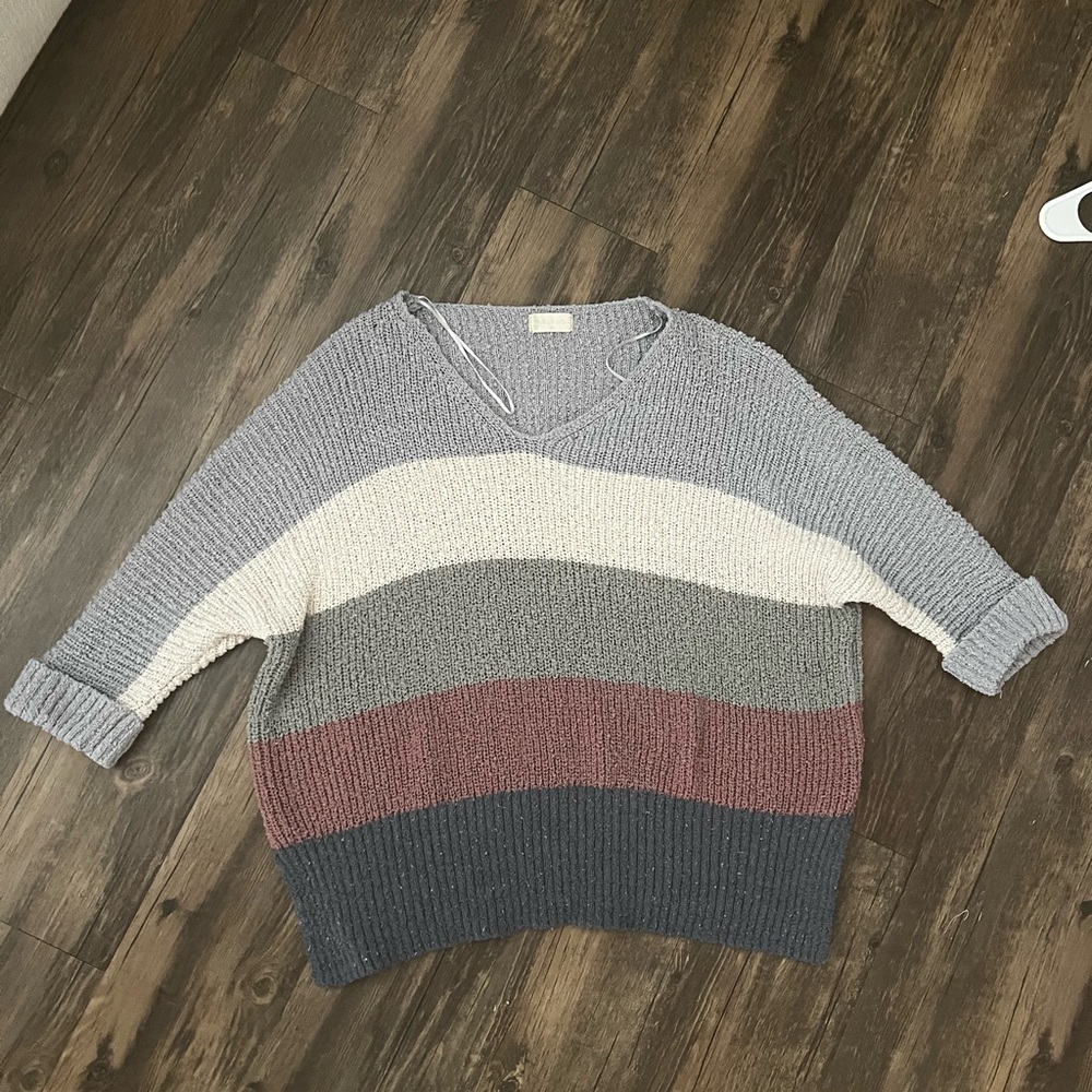 Striped V-Neck Sweater